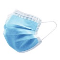 3 layer non-woven face mask adjustable nose guard and elastic ear loops.