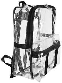 Clear college backpack with front pocket