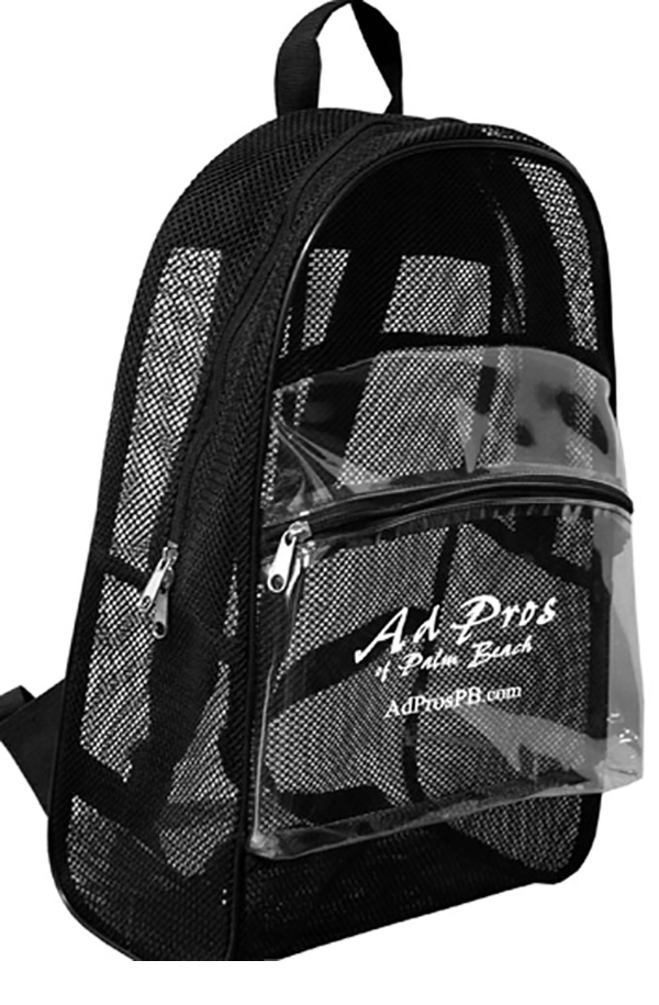 Clear and mesh backpacks are required by schools, libraries, sporting and entertainment events for safety and security.