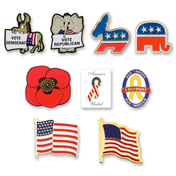 Stock Patriotic & Political Pins 