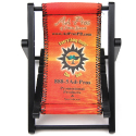 Black Frame with White Canvas Seat. Mini Beach Chair Cell Phone Holder. Four Color Digital Print