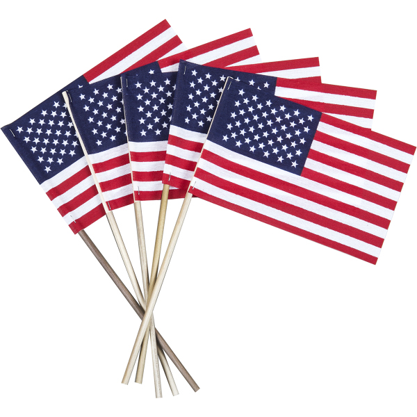 Custom Printed USA Wood Stick Flags